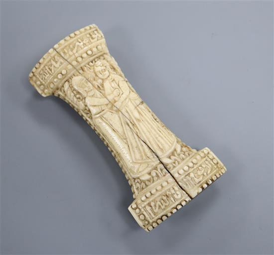 A 19th century marine ivory Persian dagger handle